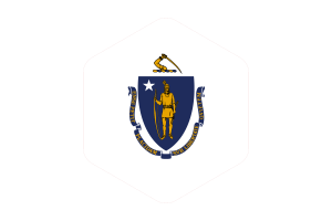 马萨诸塞州国旗圆形六边形