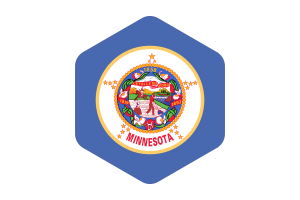 明尼苏达州国旗圆形六边形