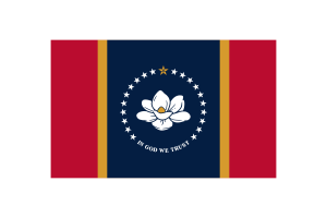密西西比州国旗三角形矢量插图
