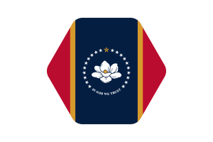 密西西比州国旗矢量插图