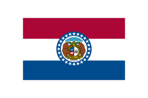 密苏里州国旗三角形矢量插图