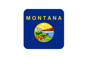 蒙大拿州旗帜方形圆形