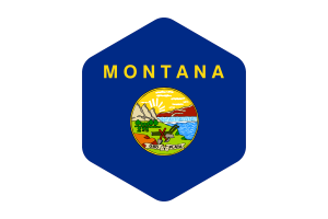 蒙大拿州旗圆形六边形