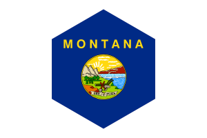 蒙大拿州旗帜六边形