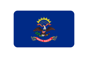 北达科他州旗帜三角形圆形