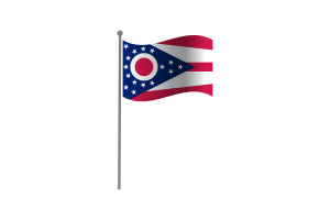 挥舞着俄亥俄州的旗帜