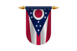 俄亥俄州国旗标志矢量图像