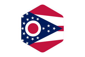 俄亥俄州旗圆形六边形