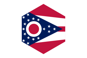 俄亥俄州旗帜六边形