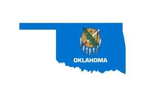 俄克拉荷马州地图与旗帜