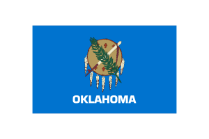 俄克拉荷马州国旗三角形矢量插图