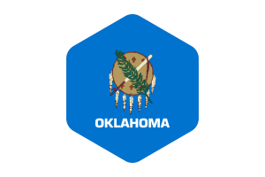 俄克拉荷马州旗圆形六边形