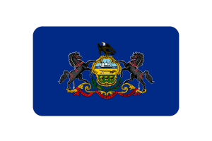 宾夕法尼亚州国旗三角形圆形