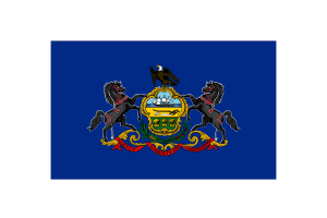 宾夕法尼亚州国旗三角形矢量插图