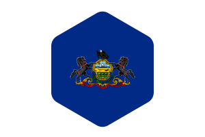宾夕法尼亚州国旗圆形六边形