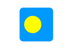 帕劳国旗方形圆形