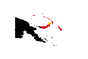 巴布亚新几内亚地图与国旗