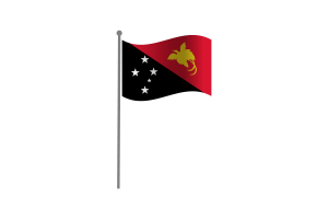 挥舞着巴布亚新几内亚国旗