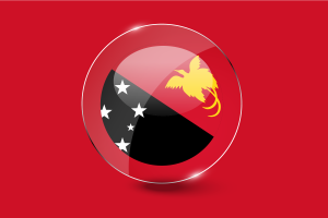 巴布亚新几内亚国旗光泽圆形按钮