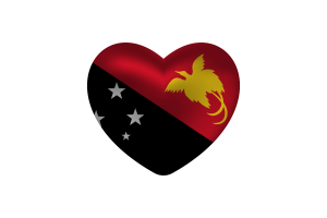 巴布亚新几内亚旗帜心形