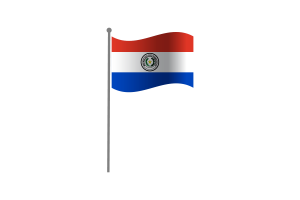 挥舞着巴拉圭国旗