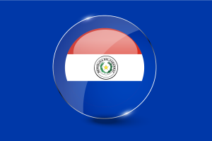 巴拉圭国旗光泽圆形按钮