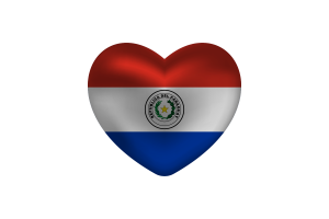 巴拉圭旗帜心形