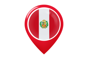 秘鲁国旗地图图钉图标