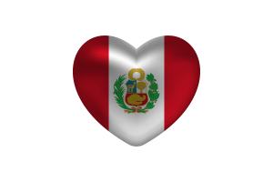 秘鲁旗帜心形