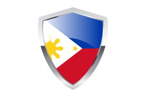菲律宾国旗与尖三角形盾牌