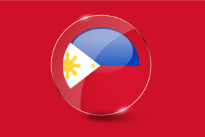 菲律宾国旗光泽圆形按钮