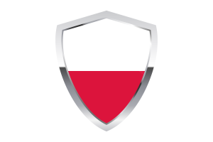波兰国旗与尖三角形盾牌