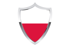 波兰国旗与中世纪加热器盾牌