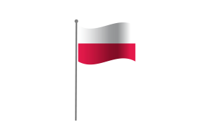 挥舞着波兰国旗
