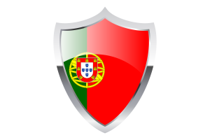 葡萄牙国旗与中世纪加热器盾牌