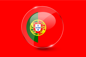 葡萄牙国旗亮面圆形按钮