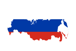 俄罗斯地图与国旗