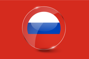 俄罗斯国旗光泽圆形按钮