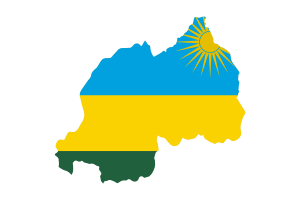 卢旺达地图与国旗