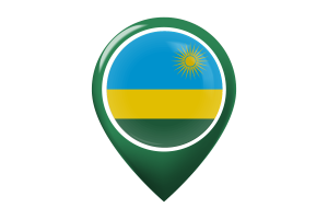卢旺达国旗地图图钉图标