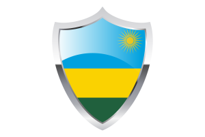 卢旺达国旗与中世纪加热器盾牌