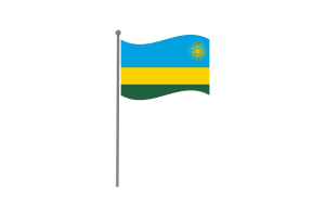 挥舞着卢旺达国旗