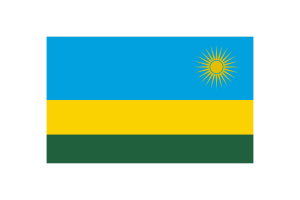 卢旺达国旗三角形矢量插图