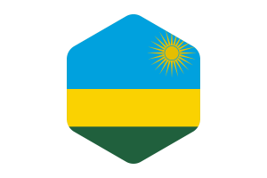 卢旺达国旗圆形六边形