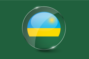 卢旺达国旗亮面圆形按钮