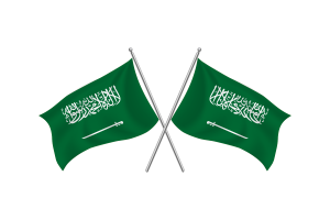 沙特阿拉伯挥舞友谊旗帜