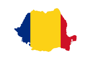 罗马尼亚地图与国旗