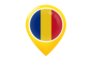 罗马尼亚国旗地图图钉图标