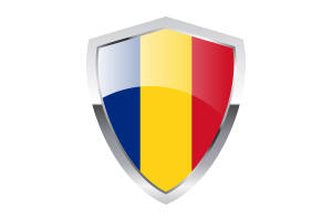 罗马尼亚国旗与尖三角形盾牌