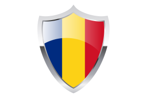 罗马尼亚国旗与中世纪加热器盾牌